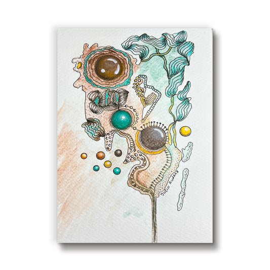 Abstract Doodles | Drawing on Paper | 5x8 | Wall Art |