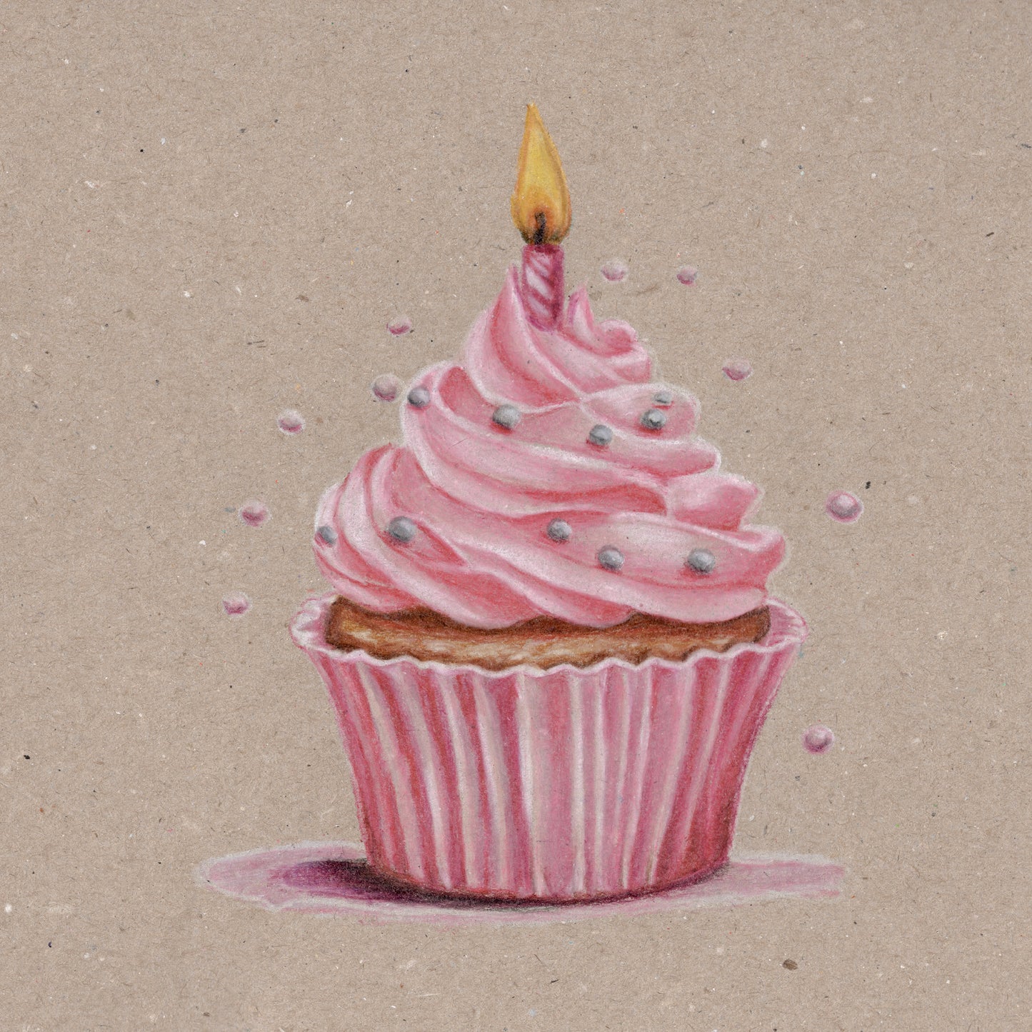 Cupcake / Hand-Drawn Greeting Card / Greetings Card / Blank Inside