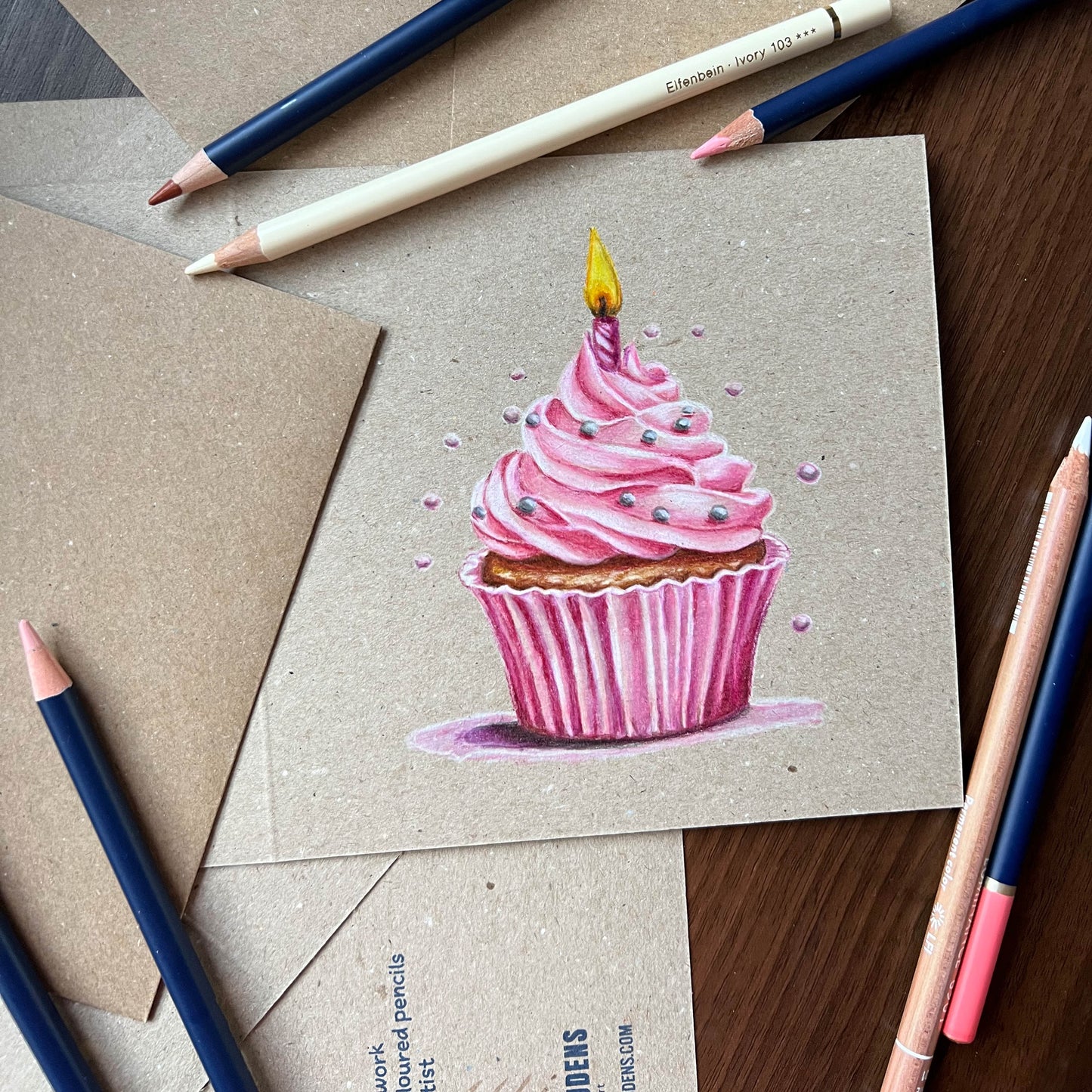 Cupcake / Hand-Drawn Greeting Card / Greetings Card / Blank Inside