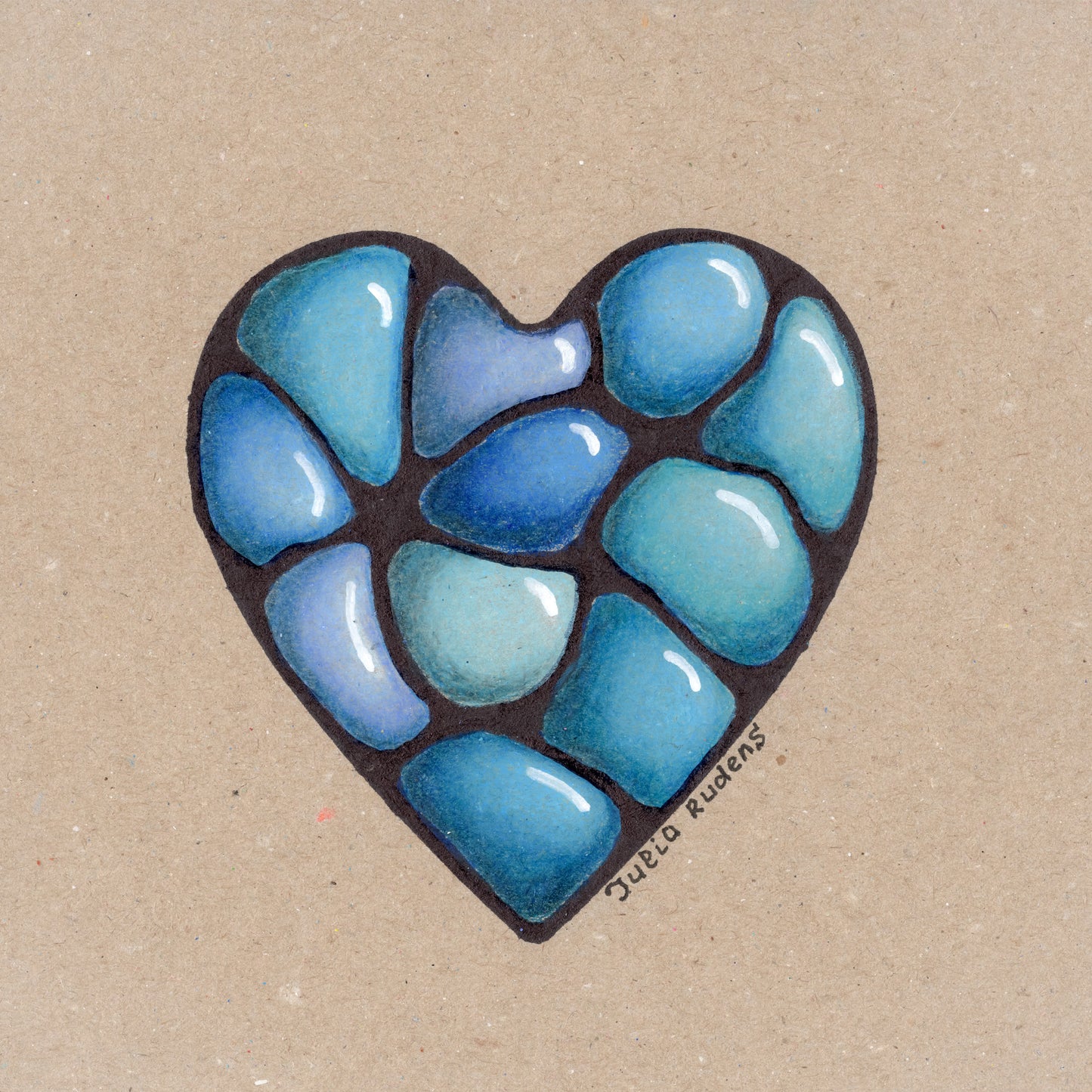 3D Zen-Art Hearts / Hand-Drawn Greeting Card / Greetings Card / Blank Inside