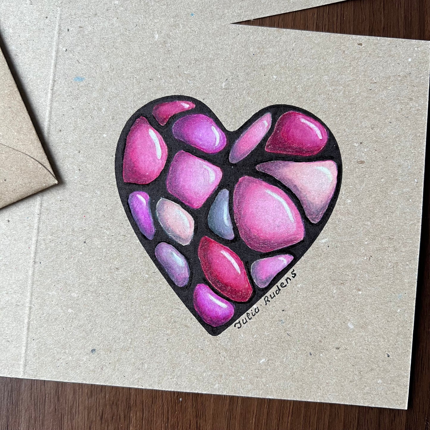 3D Zen-Art Hearts / Hand-Drawn Greeting Card / Greetings Card / Blank Inside