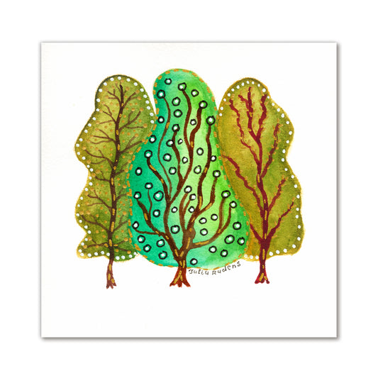 Watercolour Artwork  - Trees | Drawing on Paper | 6x6 | Wall Art |