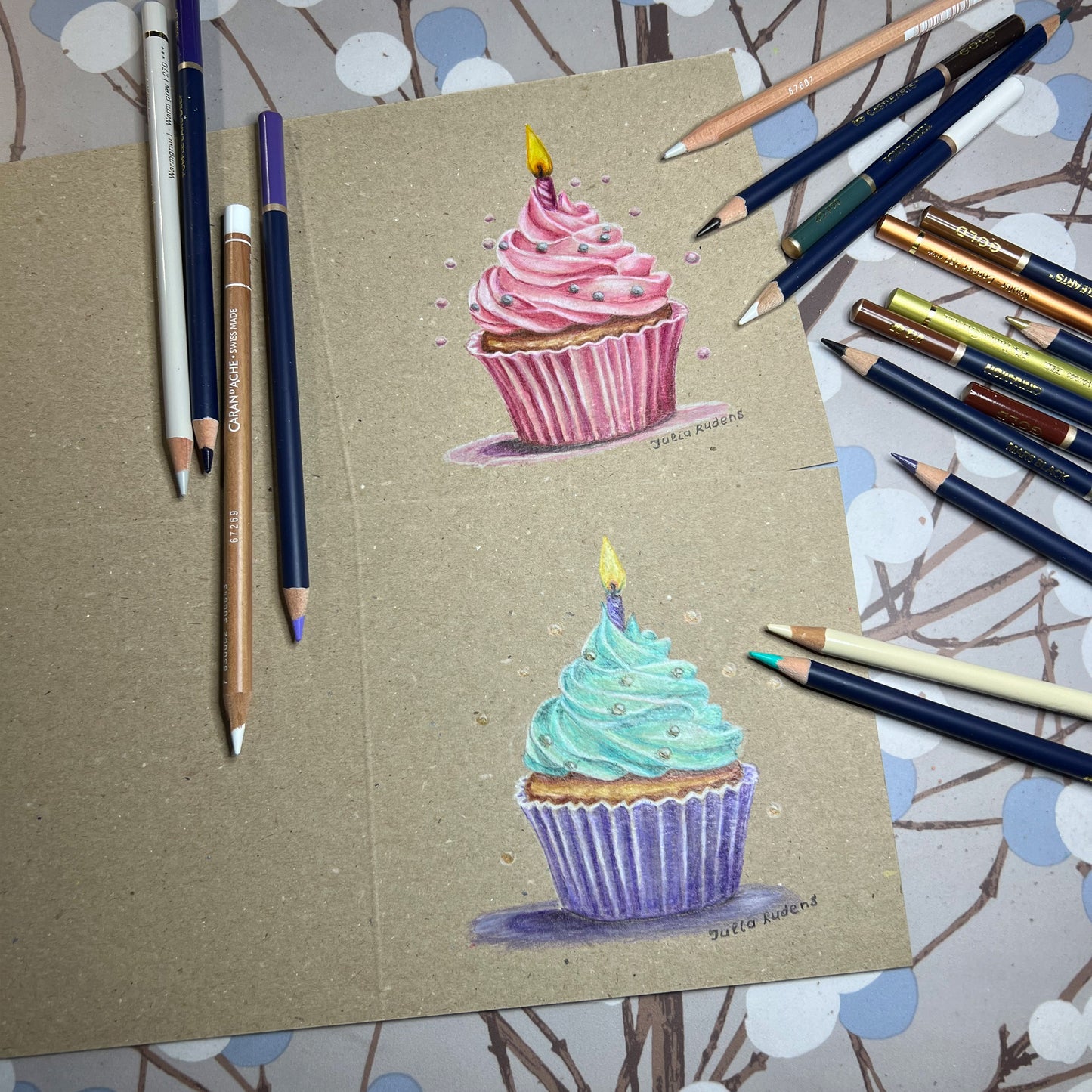 Cupcake / Hand-Drawn Greeting Card / Greetings Card / Blank Inside