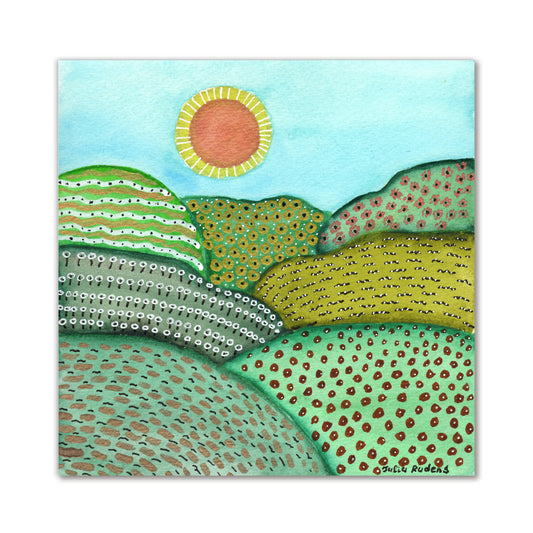 Watercolour Artwork  - Whimsical Landscape | Watercolours on Paper | 6x6 | Wall Art | Not a print