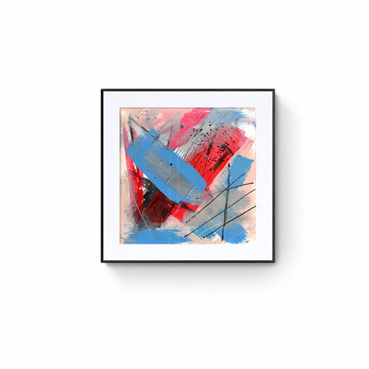 Abstract Artwork on 6x6 paper #1 | 8x8 | Mounted Wall Art