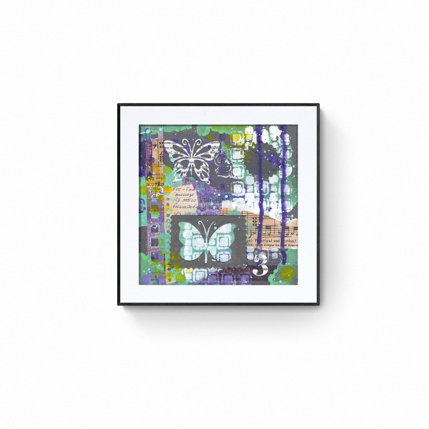 Abstract Artwork on 6x6 paper #8 | 8x8 | Mounted Wall Art
