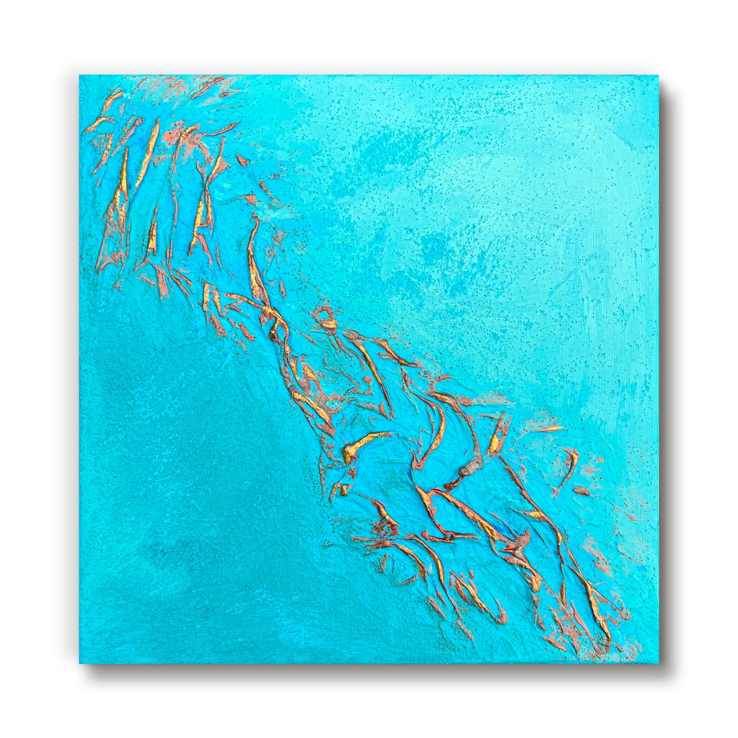 Sea-Blue | Textured painting | 8x8 | Wall Art