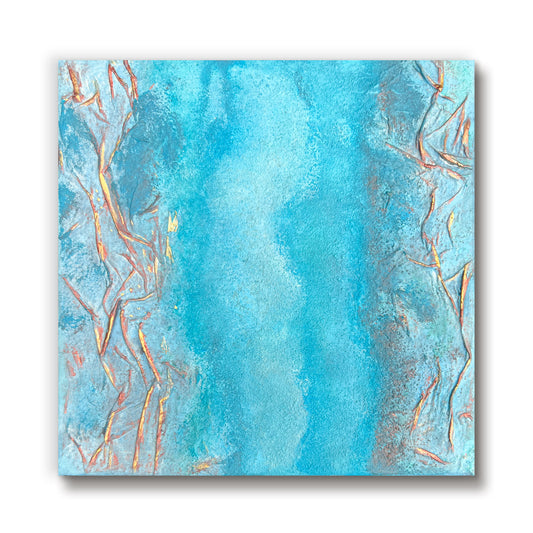 Copy of Sea-Blue 2 | Textured painting | 8x8 | Wall Art